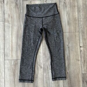 Lululemon Wunder Under Crop High Rise‎ Leggings Grey Space Dye Size 6